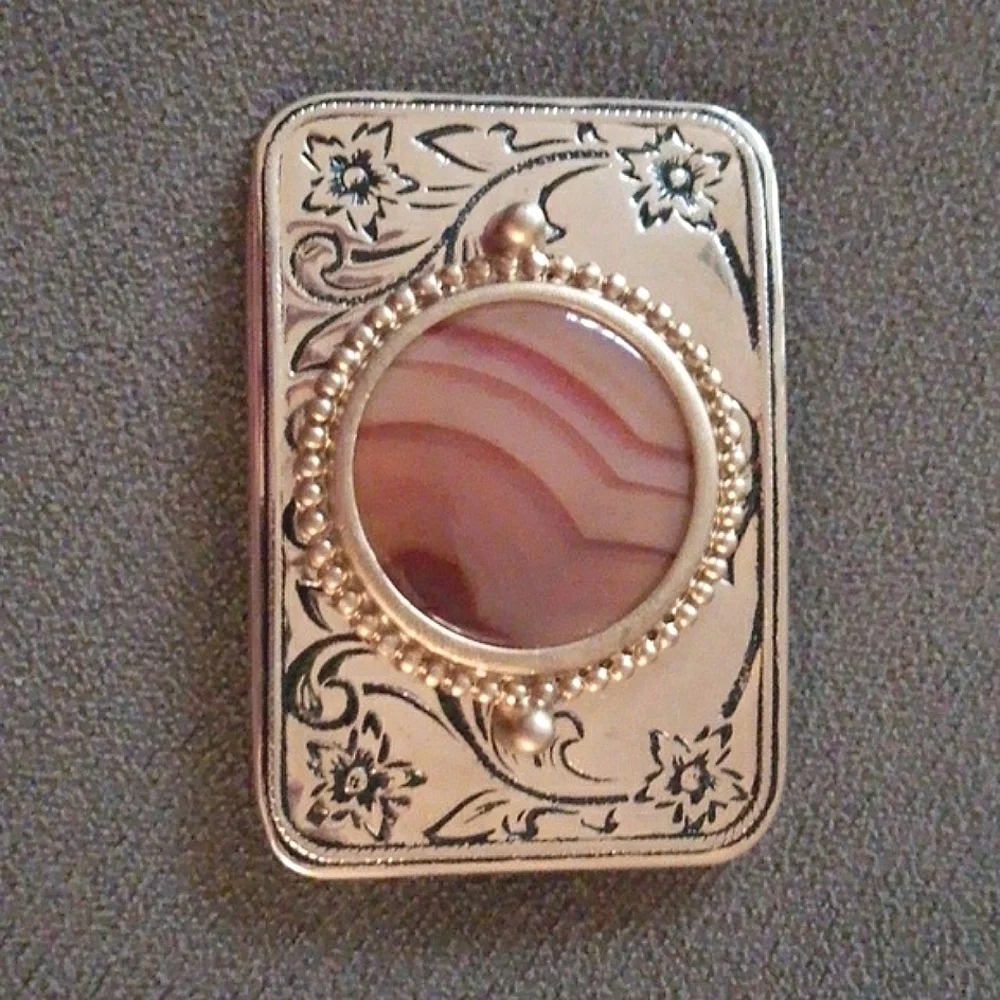 Vintage Bohemian Gypsy Festival Belt Buckle Natural Stone